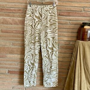 SONG 90s Boyfriend Jeans 3/26 Tan White Swirl